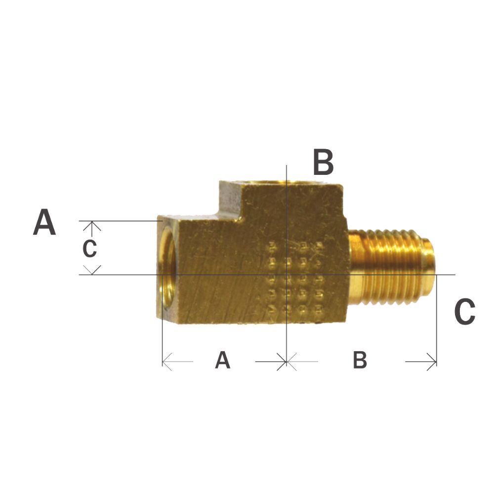 Inverted Flare Brass Tee-Towed Trailer Brake Tee