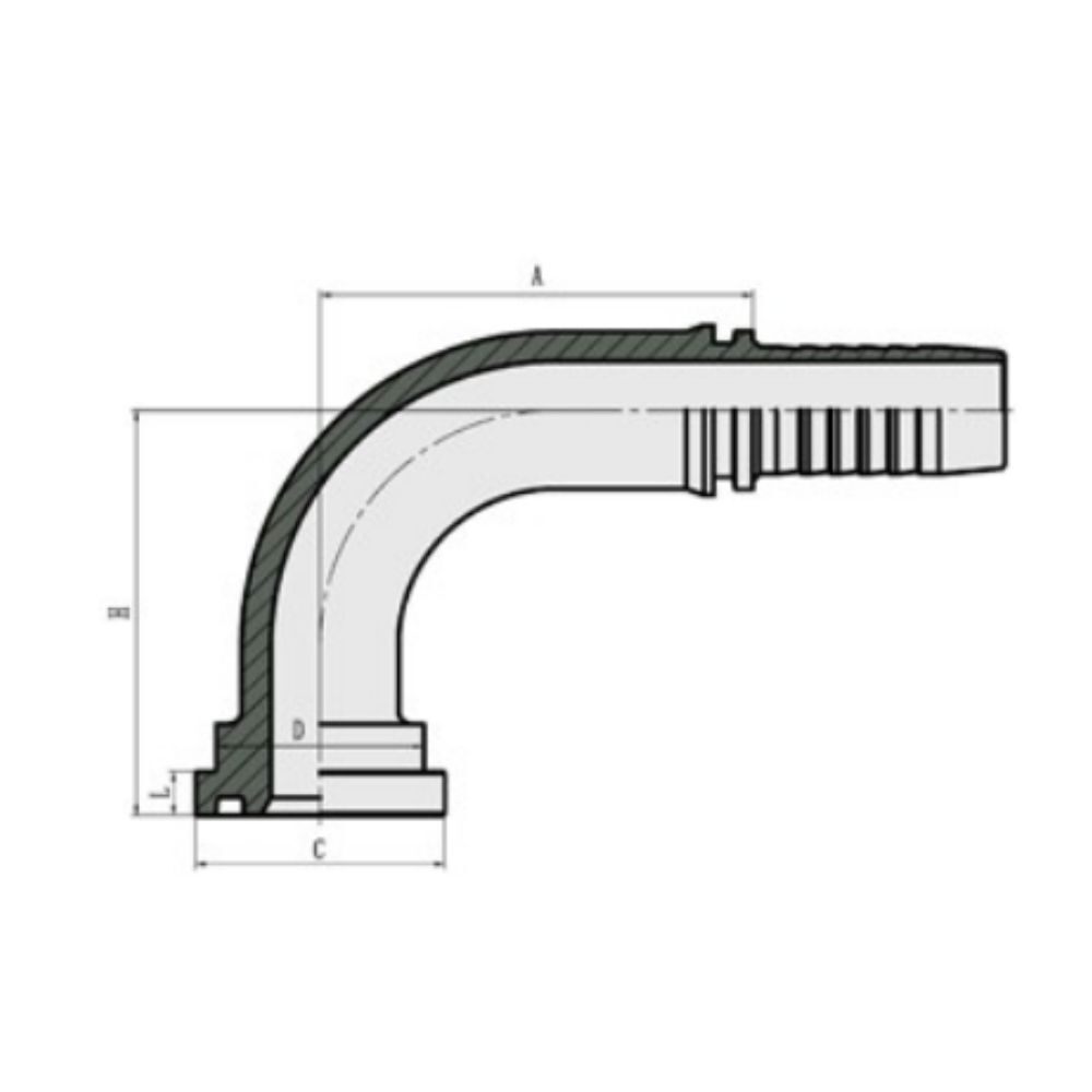 88191 90° JIS Hose Flange Topa