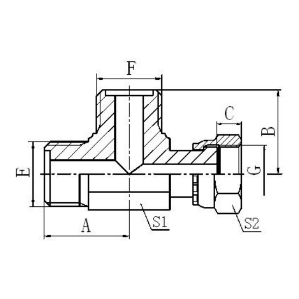 CE metric female run tee Topa