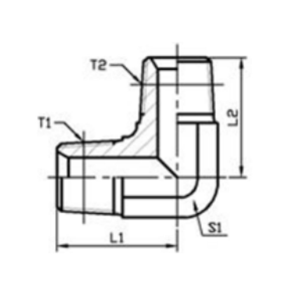 Topa 1N9 90° NPT Male Fitting