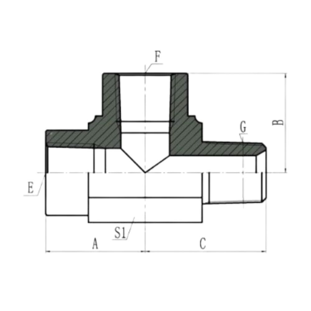 Topa HN NPTF Hydraulic Tee Fitting