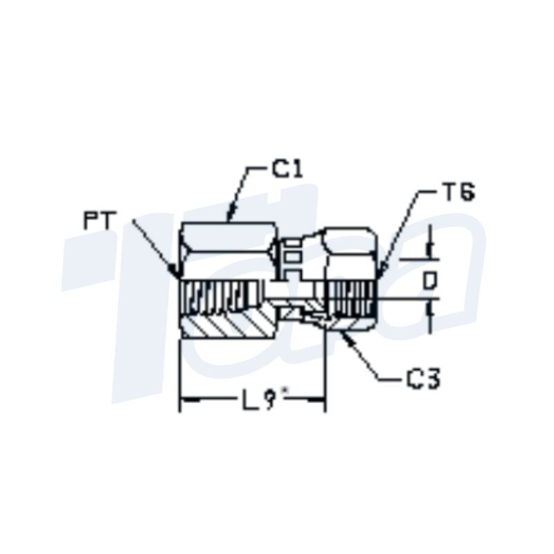 6506 JIC Female fitting drawing Topa