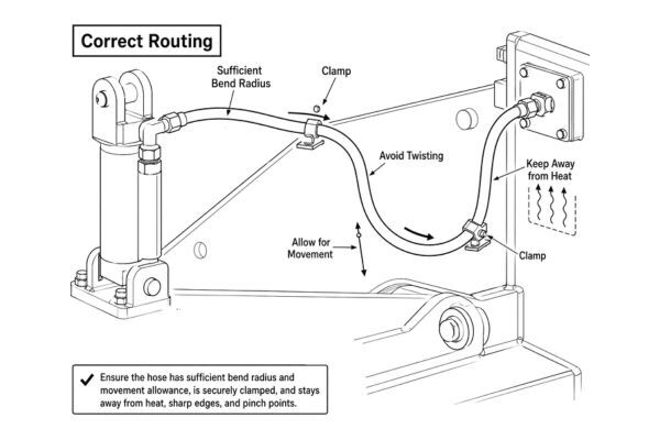 How Poor Hose Routing Damages Hydraulic Cylinders Life?